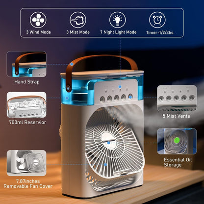 Portable cooling air conditioner fan