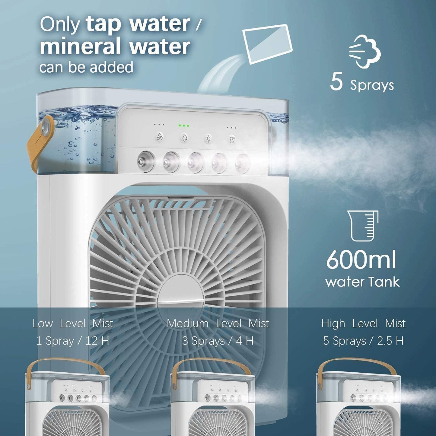 Portable cooling air conditioner fan