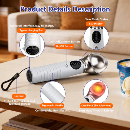 Heated Ice Cream Scoop Rechargeable