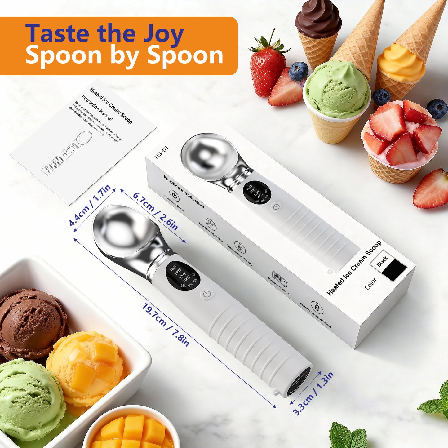 Heated Ice Cream Scoop Rechargeable